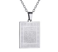 GoldChic Jewelry Collana in Acciaio Inossidabile Corano Ayat al Kursi per Musulmani, Gioielli da Uomo Musulmano Dio Allah Musulmano Islam