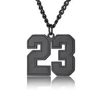 GoldChic Jewelry Collana Nera Personalizzata Con 2 Numeri, Collane Personalizzate Personalizzate Con Ciondolo Numero Fortunato In Jersey Per Uomo Donna