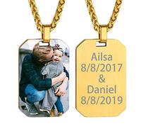 GoldChic Jewelry Collana Personalizzata con Foto, Personalizzato Piastrina per Cane Incisione Foto/Nome con Collana Ciondolo per Uomo Donna Coppie Monili Commemorativi Amore in Acciaio Inossidabile
