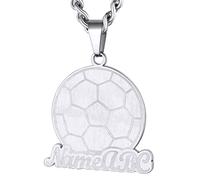 GoldChic JEWELRY Collana Personalizzata Uomo Collana Calcio con Nome Personalizzato per La Squadra della Scuola Collane con Numero Squadra Calcio Collana Sportiva Acciaio Inossidabile da Uomo