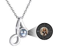 GoldChic Jewelry i Love You In 100 Lauguages Collana Con Immagine All'Interno, Iniziale Una Lettera Nano Girocollo Per Le Donne