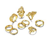 GOLDCHIC JEWELRY Set Di Anelli Donna Punk Vintage In Stile Boho Da 9 Pezzi Per Donna, Set Di Anelli Oro, Set di Anelli Per Dito Midi Regaolo Per Donna Ragazza