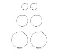 GoldChic - Orecchini a cerchio da donna in acciaio con placca oro nero, grande e piccolo anello per le orecchie, ragazza, Hop Earrings in acciaio inox, diametro 30/40/50/60/80/100 mm, gioiello regalo