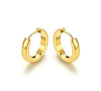 GoldChic Orecchini Cerchio Donna - Orecchini Anallergici Donna, Cerchio in Acciaio Inox per Piercing, Impilabili 7/9/12/14/16 mm, Argento/Oro/Nero, Regalo di Compleanno con Scatola Regalo