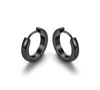GoldChic Orecchini Cerchio Donna - Orecchini Anallergici Donna, Cerchio in Acciaio Inox per Piercing, Impilabili 7/9/12/14/16 mm, Argento/Oro/Nero, Regalo di Compleanno con Scatola Regalo