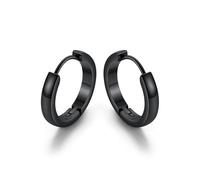 GoldChic Orecchini Cerchio Donna - Orecchini Anallergici Donna, Cerchio in Acciaio Inox per Piercing, Impilabili 7/9/12/14/16 mm, Argento/Oro/Nero, Regalo di Compleanno con Scatola Regalo