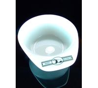 Golddachs - Ciotola in porcellana per sapone da barba rotonda con sapone, logo all’esterno nella ciotola, 60 gr