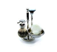 Golddachs - Porta rasoio, pennello da barba con portasapone