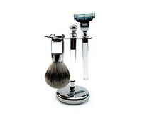 Golddachs - Set da barba con elementi in metallo e acrilico, 3 pezzi