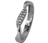 GoldDream Anello Onda Gr.56 333er Oro Bianco Zirconi 8 Carati GDR501J56