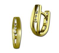 GoldDream Orecchini Rettangolari Zirconia 333 Oro Giallo Donna Creole GDO537WY