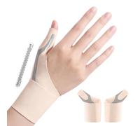 Goldeer 2Pcs Tutore Pollice Destro Sinistro Elastico mit Stecche,Tutore per Rizoartrosi per Sollievo per Dolore e Infortuni, Tenosinovite di De Quervain, Tendinite e Slogature (Beige, M)