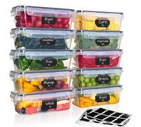 Goldeluxe 10 Contenitori Ermetici per Alimenti, contenitori per congelatore, 10 x 1 l, senza BPA e 100% ermetici
