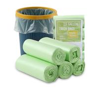 Goldeluxe 200 Sacchetti Biodegradabili 10L, Buste Compostabili in Amido di Mais, Sacchi per Rifiuti Ecologici 10 Litri, Sacchetti da Cucina Riciclabili (45x50cm, Verde)
