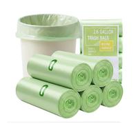 Goldeluxe 200 Sacchetti Biodegradabili 10L, Buste Compostabili in Amido di Mais, Sacchi per Rifiuti Ecologici 10 Litri, Sacchetti da Cucina Riciclabili (45x50cm, Verde)