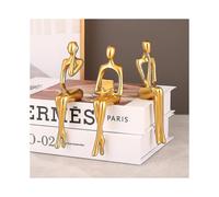 Golden Abstract Shelf Figurines, Abstract Man Statue Collection Cutout Art Action Statue Ornament Ornament for Study Office (3pcs/set)