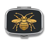 Golden Bee - Organizer per pillole da viaggio, portatile, impermeabile, per uso quotidiano, piccolo, contenitore per medicine, vitamine, olio di pesce, merluzzo, olio di fegato, tappi per le orecchie