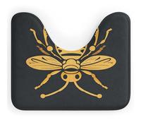 Golden Bee Tappeto da bagno con motivo insetti a forma di U, assorbente, morbido, per base WC ovale, lavabile, antiscivolo, ad asciugatura rapida, per vasca e pavimento doccia