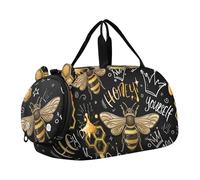 Golden Bees Honeycombs Black Girls Duffle Bags Travel Tote Toddler Weekender Bags Bagagli Sport per bambini Borsone da viaggio per ragazzi, Golden Bees Navi Nero, classico