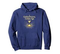 Golden Birthday Dreams: Elegante Celebrazione della Clessidra Felpa con Cappuccio, Unisex per Adulti, Navy, XL