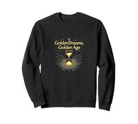 Golden Birthday Dreams: Elegante Celebrazione della Clessidra Felpa, Unisex per Adulti, Nero, M