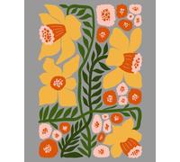 Golden Bloom Notebook: Modern Floral Journal with Yellow and Orange Flowers. Stylish Botanical Design. 200 Lined Pages. Soft Matte Cover