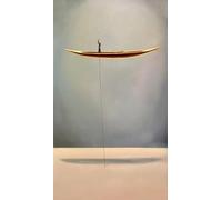 Golden Boat Abstract Creative Lonely Thinker Canvas Painting Poster e stampe Grandi quadri su tela per l'arredamento della casa 50x100cm(20x39inch) Cornice interna