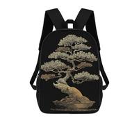 Golden Bonsai Tree on Black Background Zaini Per Bambini, Borsa Scolastica Stampata in 3D, Zaino Per Bambini, Zaini Da Viaggio, Borse Per Bambini, Borse Per Libri, Borsa Scolastica Per Bambini 17inch