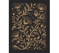 Golden Botanical Lines Notebook: Elegant Floral Writing Journal for Women, Office Use, Personal Thoughts, Meetings, and Daily Records