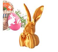 Golden Bunny - Statua 3D Printed Collectible Rabbit Figurine | Decorative Animal Figure For Home Decor Bedroom Living Room Hallway Shelf Table Bookshelf