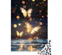 Golden Butterflies Flight 1000 Pezzi Cartolina Premium Pacchetto Puzzle Senior Jigsaw Entusiasti Difficile Sfidante Decorazione Murale Pacchetto Valore 70x50cm/1000pcs