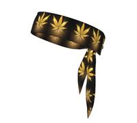 Golden Cannabis - Bandane unisex sportive per tennis, corsa, yoga, fasce eleganti e regolabili