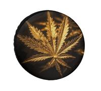 Golden Cannabis - Copertura per pneumatici di ricambio resistente alle intemperie, diametro dei pneumatici da 24 a 36 pollici, protezione universale per ruote impermeabili per rimorchio, camion
