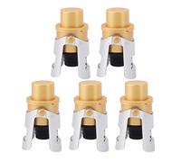 Golden Champagne Stopper in acciaio inox per bottiglie riutilizzabili, confezione da 5