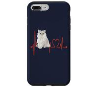 Golden Chinchilla Persian Cat Heartbeat ECG I Love My Cats Custodia per iPhone 7 Plus/8 Plus