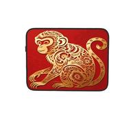 Golden Chinese Monkey Red Laptop Sleeve Case Notebook Computer Pouch Tablet Valigetta Borsa da Trasporto per Lavoro 10 Pollici