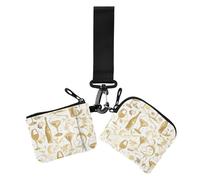 Golden Cocktail Lemon Portafogli da donna Custodie per carte di dimensioni compatte Portafoglio per carte di credito organizer con cerniera portamonete per signora 2 pezzi, Limone cocktail dorato, 1