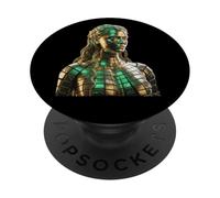 Golden Cyber Afrodite Futuristica Dea Greca della Bellezza PopSockets PopGrip Adesivo