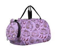 Golden Deer Abeti Bianco Carry on Duffel per Ragazzi Weekend Duffel Pernottamento Ragazze Duffle Borse da Viaggio con Tracolla, Zucche di Halloween viola, classico
