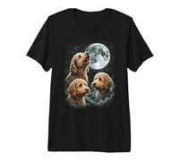 Golden Doodle Ululando alla Luna Maglietta Premium