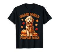 Golden Doodle Zucca Patch Autunno Cane Doodle Amante Maglietta
