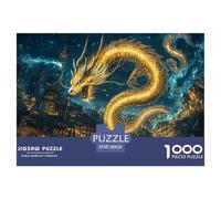 Golden Dragon 1000 Piece Jigsaw Puzzle For Adults Challenging Game Stress Relief Puzzle Exercise The Memory of The Brain for Adults And Kids, Age 12 Years Up 38x26cm/1000pcs