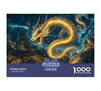 Golden Dragon 1000 Pieces Jigsaw Puzzles For Adults Family Challenge Toys Stress Relieving Entertainment Exercise The Memory of The Brain for Adults And Kids, Age 12 Years Up 70x50cm/1000pcs