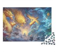 Golden Dragon Vs Phoenix Artwork Jigsaw Puzzle Impossibili 1000Pcs Decorazione Per La Casa. Giochi Rilassamento E Intelligence Per Adulti E Ragazzi Da 14 Anni 38x26cm/1000pcs