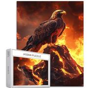 Golden Eagle Spreads Wings 1000 pezzi puzzle per adulti vulcano eruzione sfondo arte puzzle impegnativo giochi di attività familiari colorato fai da te puzzle per la decorazione della casa regali 50 ×