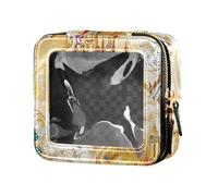Golden Fairytale Castle Clear Makeup Bag Piccolo Viaggio Toiletry Bag Portatile Make Up Organizer per le Donne