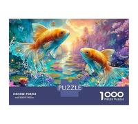 Golden Fish Leap in Magic Pool Puzzle Da 1000 Pezzi Koi Fish Sfida Di Ingegno Per Tutte Le Età 38x26cm/1000pcs