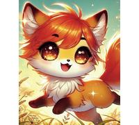 Golden Foxglow: College Ruled Lined Notebook with Vibrant Kawaii Autumn Fox Design: Perfect for Writing, Journaling, Doodling - 7.5 x 9.25 Inches, 100 ... College Ruled, Matching Front and Back Cover