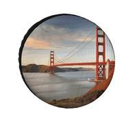Golden Gate Bridge Coperture per pneumatici impermeabili anti UV Copertura per pneumatici da 26 pollici per asse singolo per camper, camion, SUV, rimorchio, universale, per tutte le stagioni