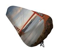 Golden Gate Bridge - Coprisedile per bicicletta, imbottito, extra largo, per donne e uomini, comodo, impermeabile, con coulisse, adatto per strada, montagna, esercizio, spin